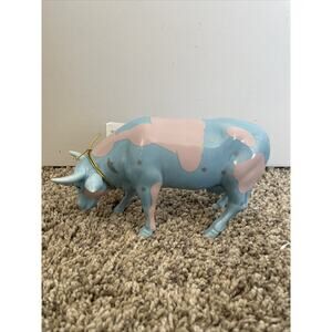 Cow Parade Lullaby Cow Moon & Stars Figurine #9182 2001 Westland Blue Clouds